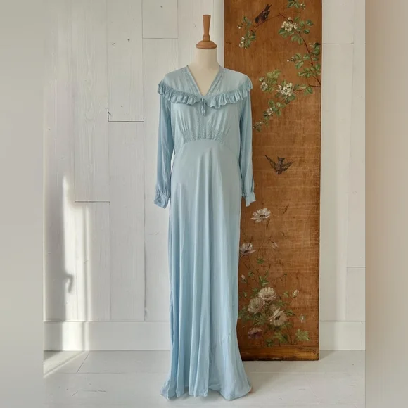 princess polly baby blue dress Vintage 1930s Navy Rayon Knit Dress – Muse main image 0